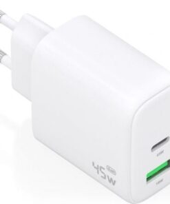 Cargador de pared gan aisens a110-0971/ 1xusb tipo-c/ 1xusb/ 45w/ blanco