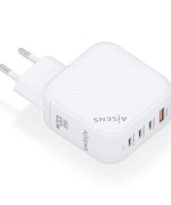 Cargador de pared gan aisens asch-100w4p028-w/ 3xusb tipo-c/ 1x usb/ 100w