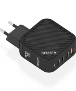 Cargador de pared gan aisens asch-100w4p029-bk/ 3xusb tipo-c/ 1x usb/ 100w