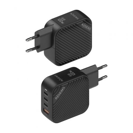 Cargador de pared gan aisens asch-100w4p029-bk/ 3xusb tipo-c/ 1x usb/ 100w - Imagen 3