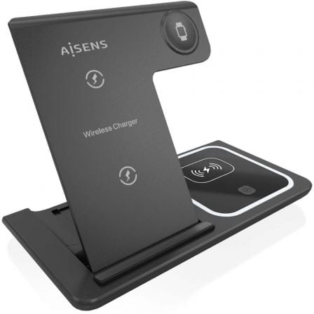 Base de carga inalámbrica aisens asch-15w3wc043-bk/ 15w