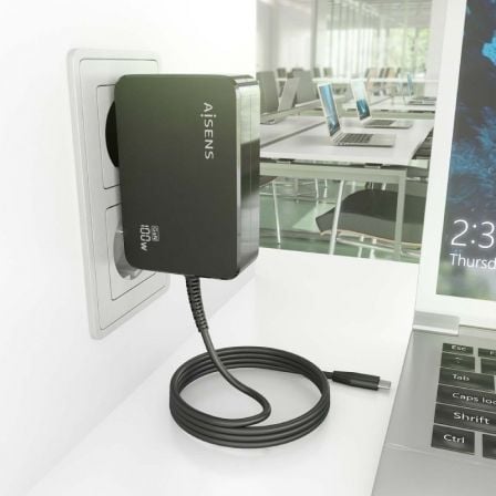 Cargador de portátil gan aisens asch-1pd100wl50-bk usb tipo-c/ 100w/ automático/ voltaje 5-20v - Imagen 5