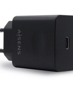 Cargador de pared aisens asch-1pd20-bk/ 1xusb tipo-c/ 20w