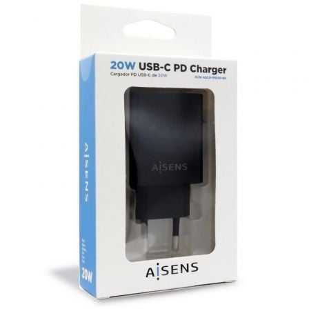 Cargador de pared aisens asch-1pd20-bk/ 1xusb tipo-c/ 20w - Imagen 3
