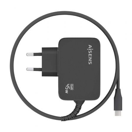 Cargador de pared gan aisens asch-1pd45wl032-bk/ 1xusb tipo-c + cable 1.8m/ 45w - Imagen 3