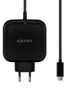 Cargador de pared aisens asch-1pd65wl-bk/ 1xusb tipo-c/ 65w