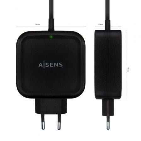 Cargador de pared aisens asch-1pd65wl-bk/ 1xusb tipo-c/ 65w - Imagen 3