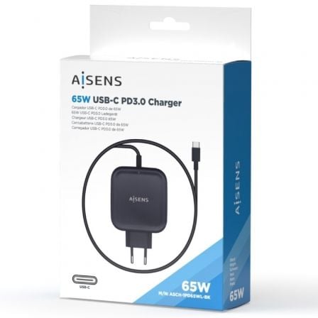 Cargador de pared aisens asch-1pd65wl-bk/ 1xusb tipo-c/ 65w - Imagen 5
