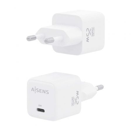 Cargador de pared gan aisens asch-25w1p012-w/ 1xusb tipo-c/ 25w - Imagen 3