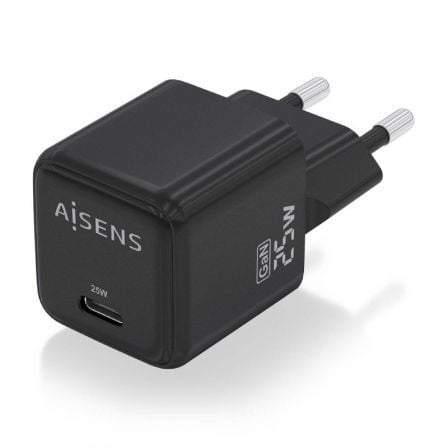 Cargador de pared gan aisens asch-25w1p013-bk/ 1xusb tipo-c/ 25w - Imagen 2