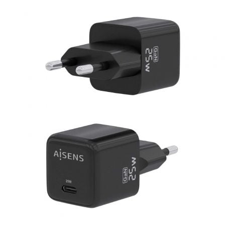 Cargador de pared gan aisens asch-25w1p013-bk/ 1xusb tipo-c/ 25w - Imagen 3