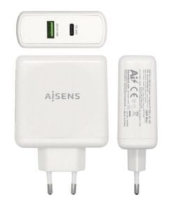 Alternative view of Cargador de pared aisens asch-2pd30qc-w/ 1xusb tipo-c/ 1x usb/ 48w