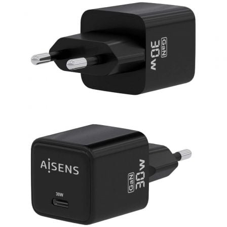 Cargador de pared gan aisens asch-30w1p036-bk/ 1xusb tipo-c/ 30w - Imagen 2