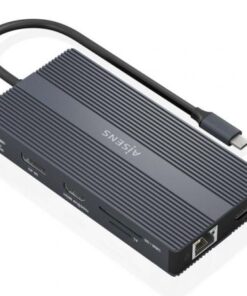 Docking usb tipo-c aisens asuc-12p017-gr/ 2xhdmi 4k/ 4xusb/ 1xusb tipo-c/ 1xrj45/ 1xdisplayport/ 1xlector tarjetas/ 1xusb