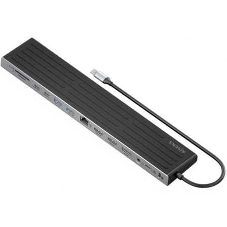 Docking usb tipo-c aisens asuc-13p042-gr/ 2xusb tipo-c/ 1xusb tipo-c pd/ 2xusb/ 2xhdmi/ 1xdisplayport/ 1xlector de tarjetas/