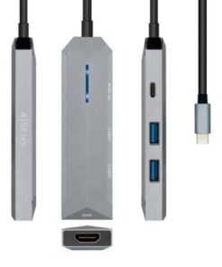 Docking usb tipo-c aisens asuc-4p002-gr/ 1xhdmi 4k/ 2xusb/ 1xusb tipo-c pd/ gris