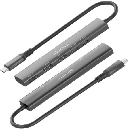 Docking usb tipo-c aisens asuc-5p022-gr/ 1xhdmi 4k/ 2xusb/ 1xusb tipo-c/ 1xusb tipo-c pd/ gris - Imagen 3