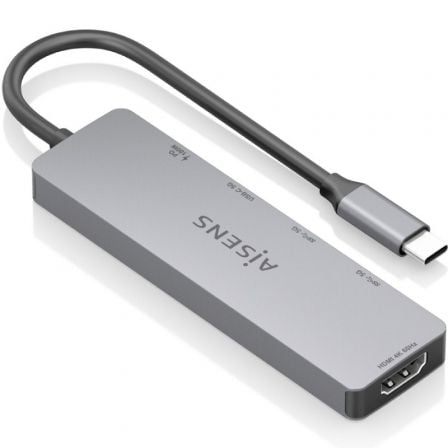 Docking usb tipo-c aisens asuc-5p028-gr/ 1xhdmi 4k/ 2xusb/ 2xusb tipo-c/ 1xusb tipo-c pd/ gris - Imagen 2