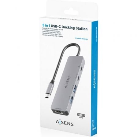 Docking usb tipo-c aisens asuc-5p028-gr/ 1xhdmi 4k/ 2xusb/ 2xusb tipo-c/ 1xusb tipo-c pd/ gris - Imagen 4