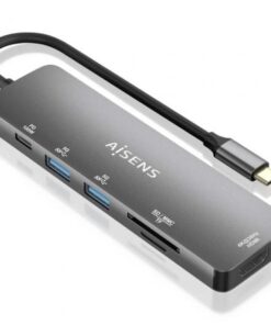 Docking usb tipo-c aisens asuc-6p016-gr/ 1xhdmi 4k/ 2xusb/ 1xlector tarjetas/ 1xusb tipo-c pd/ gris
