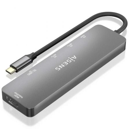 Docking usb tipo-c aisens asuc-6p016-gr/ 1xhdmi 4k/ 2xusb/ 1xlector tarjetas/ 1xusb tipo-c pd/ gris - Imagen 2
