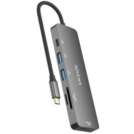 Docking usb tipo-c aisens asuc-6p016-gr/ 1xhdmi 4k/ 2xusb/ 1xlector tarjetas/ 1xusb tipo-c pd/ gris - Imagen 3