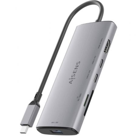 Docking usb tipo-c aisens asuc-6p029-gr/ 1xhdmi 4k/ 1xusb/ 2xusb tipo-c/ 1xlector de tarjetas/ gris - Imagen 2