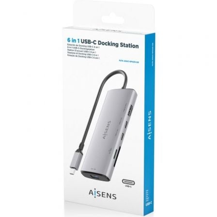 Docking usb tipo-c aisens asuc-6p029-gr/ 1xhdmi 4k/ 1xusb/ 2xusb tipo-c/ 1xlector de tarjetas/ gris - Imagen 3
