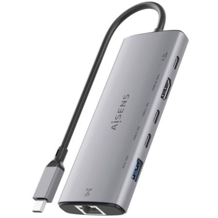Docking usb tipo-c aisens asuc-6p030-gr/ 1xhdmi 4k/ 1xusb/ 2xusb tipo-c/ 1xrj45/ 1xusb tipo-c pd/ gris - Imagen 3