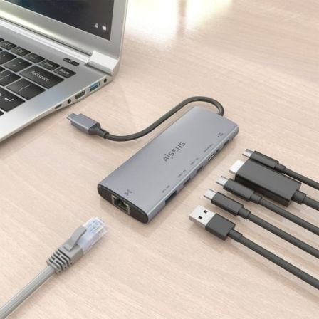 Docking usb tipo-c aisens asuc-6p030-gr/ 1xhdmi 4k/ 1xusb/ 2xusb tipo-c/ 1xrj45/ 1xusb tipo-c pd/ gris - Imagen 5