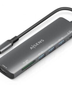 Docking usb tipo-c aisens asuc-7p025-gr/ 1xhdmi 4k/ 3xusb/ 1xusb tipo-c pd/ 1xlector tarjetas/ gris
