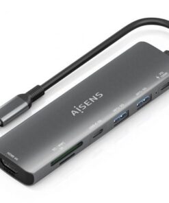 Docking usb tipo-c aisens asuc-7p026-gr/ 1xhdmi 4k/ 2xusb/ 1xusb tipo-c / 1xusb tipo-c pd/ 1xlector tarjetas/ gris