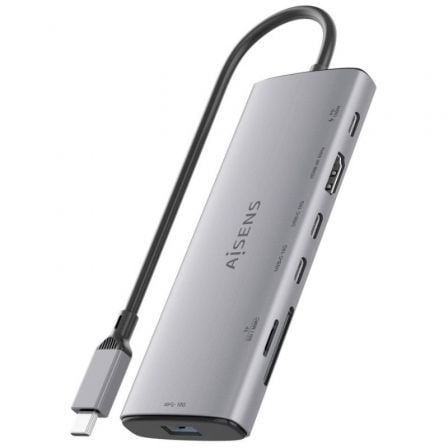 Docking usb tipo-c aisens asuc-7p031-gr/ 1xhdmi 4k/ 1xusb/ 2xusb tipo-c/ 1xlector tarjetas/ 1xusb tipo-c pd/ gris - Imagen 3