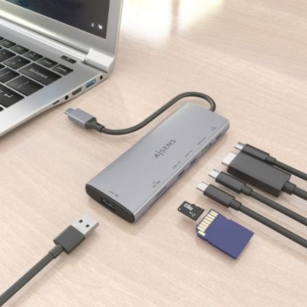 Docking usb tipo-c aisens asuc-7p031-gr/ 1xhdmi 4k/ 1xusb/ 2xusb tipo-c/ 1xlector tarjetas/ 1xusb tipo-c pd/ gris - Imagen 5