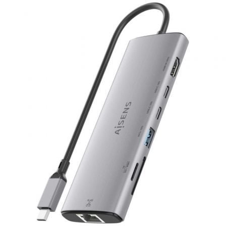 Docking usb tipo-c aisens asuc-7p032-gr/ 1xhdmi 4k/ 1xusb/ 2xusb tipo-c/ 1xrj45/ 1xlector tarjetas/ gris - Imagen 3