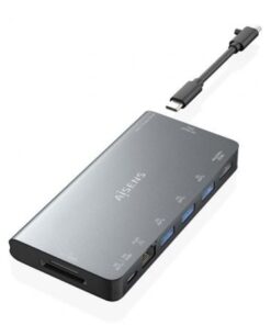 Docking usb tipo-c aisens asuc-8p015-gr/ 1xhdmi 4k/ 3xusb/ 1xrj45/ 1xlector tarjetas / 1xusb tipo-c/ gris