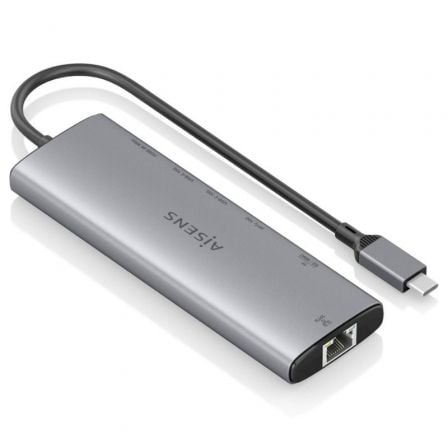 Docking usb tipo-c aisens asuc-8p033-gr/ 1xhdmi 4k/ 1xusb/ 2xusb tipo-c/ 1xrj45/ 1xlector tarjetas/ 1xusb tipo-c pd/ gris - Imagen 2