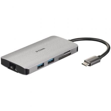 Docking usb tipo-c d-link dub-m810/ 3xusb/ 1xusb tipo-c/ 1xthunderbolt/ 1xhdmi 4k/ 1xrj45/ 1xlector tarjetas/ gris