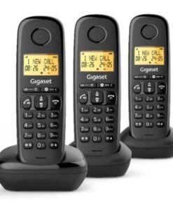 Teléfono inalámbrico gigaset basic 100/ pack trio/ negro