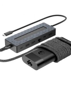 Pack docking usb tipo-c y cargador universal para portátil hp 9h0h9aa