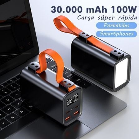 Batería externa/powerbank leotec powerbank 30000mah pd/ 100w/ compatible con portátiles - Imagen 4