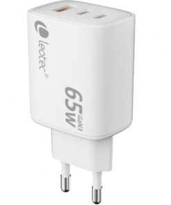 Cargador de pared gan leotec lecsph65w3w2/ 2xusb tipo-c/ 1xusb/ 65w