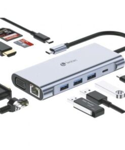 Docking usb tipo-c leotec leds01/ 3xusb/ 2xusb tipo-c/ 1xusb tipo-c pd/ 1xhdmi 4k/ 1xvga/ 1xrj45/ 1xaudio/ 1xlector tarjetas sd