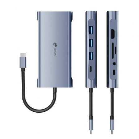 Docking usb tipo-c leotec leds01/ 3xusb/ 2xusb tipo-c/ 1xusb tipo-c pd/ 1xhdmi 4k/ 1xvga/ 1xrj45/ 1xaudio/ 1xlector tarjetas sd - Imagen 3