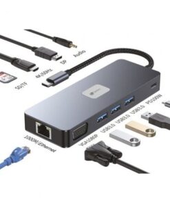 Docking usb tipo-c leotec leds03/ 3xusb/ 1xusb tipo-c pd/ 1xhdmi 4k/ 1xdisplayport/ 1xvga/ 1xaudio/ 1xrj45/ 1xlector tarjetas