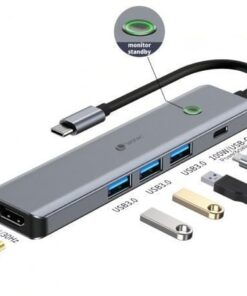 Docking usb tipo-c leotec leds05/ 3xusb/ 1xusb tipo-c pd/ 1xhdmi 4k/ gris
