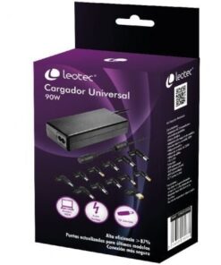 Cargador de portátil leotec home/ 90w/ automático/ 12 conectores/ voltaje 15-20v