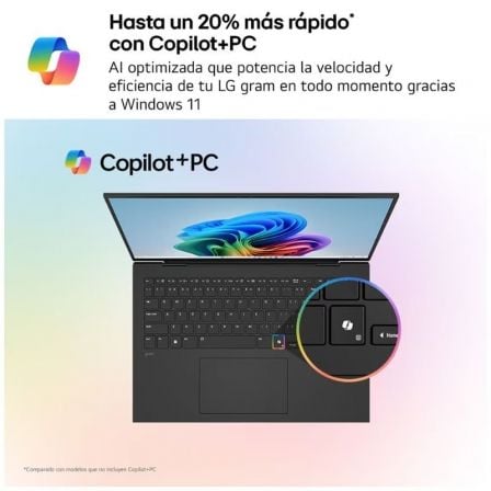 Portátil lg gram 16z90ts-g.au99b intel core ultra 9-288v/ 32gb/ 1tb ssd/ 16"/ win11 - Imagen 2