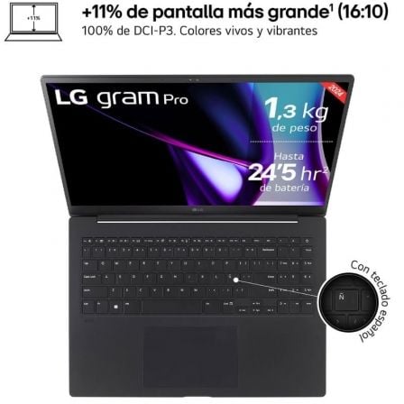 Portátil lg gram pro 16zd90sp-a.ax78b intel core ultra 7-155h/ 32gb/ 1tb ssd/ geforce rtx 3050/ 16"/ sin sistema operativo - Imagen 3