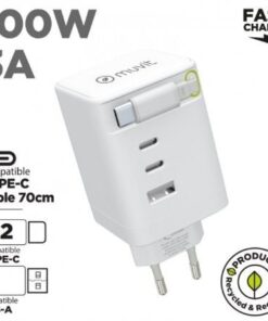 Alternative view of Cargador de pared muvit for change mcacc0050/ 1xusb/ 2xusb tipo-c/ 100w